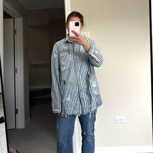 Free People Oversized Jean Shirt